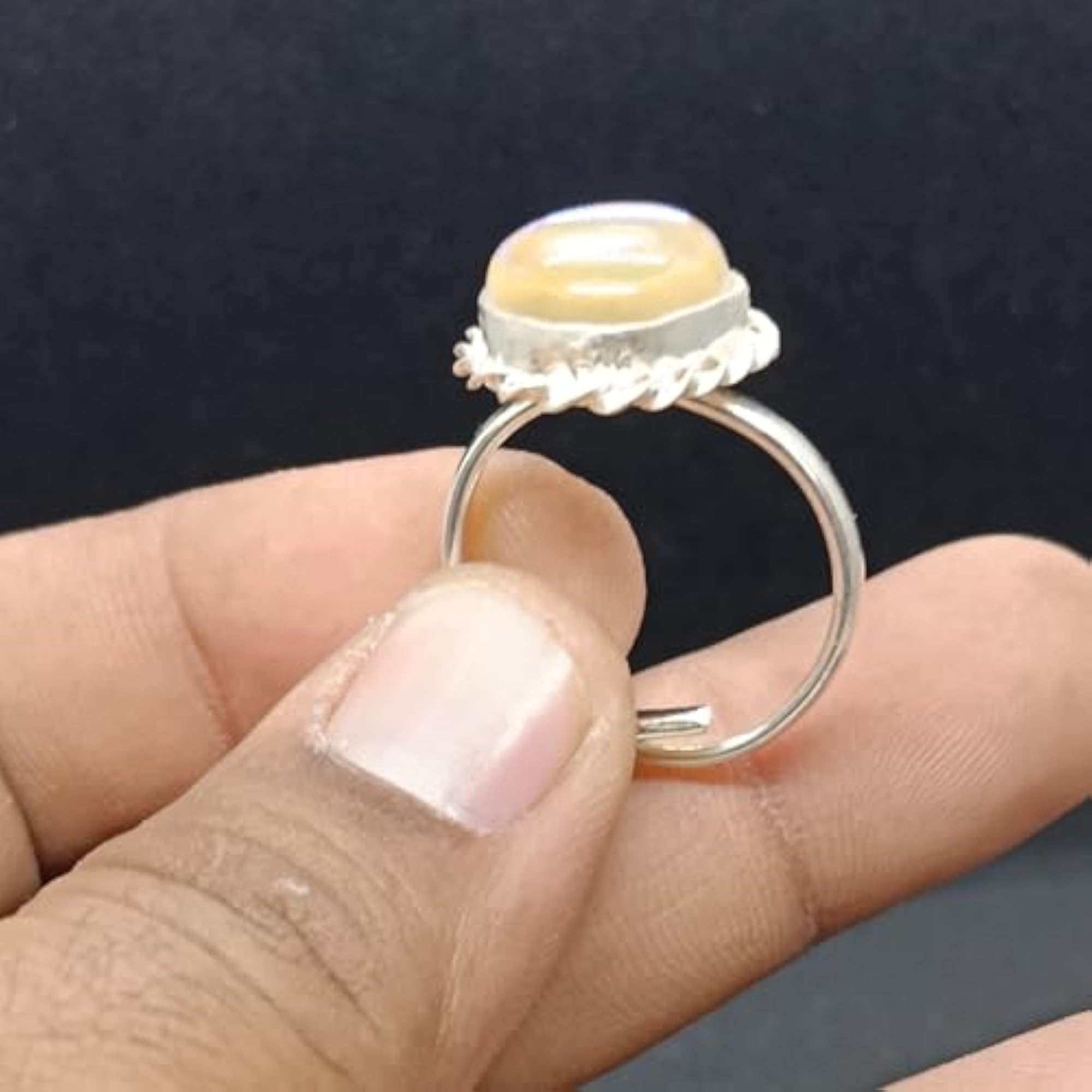 Fire Opal Stability Gemstone Adjustable Ring